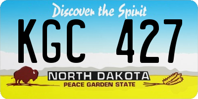 ND license plate KGC427