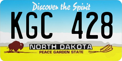ND license plate KGC428
