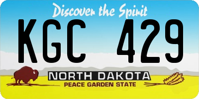 ND license plate KGC429