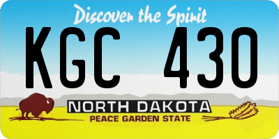 ND license plate KGC430