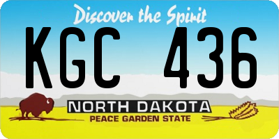 ND license plate KGC436