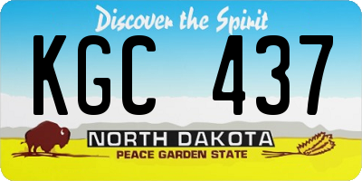 ND license plate KGC437