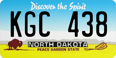 ND license plate KGC438