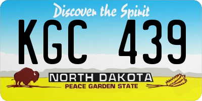 ND license plate KGC439