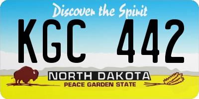 ND license plate KGC442