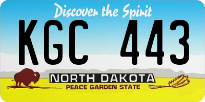 ND license plate KGC443