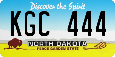 ND license plate KGC444