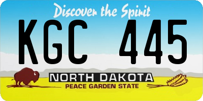 ND license plate KGC445