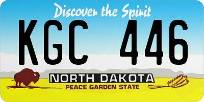 ND license plate KGC446