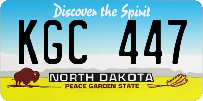 ND license plate KGC447