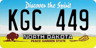 ND license plate KGC449