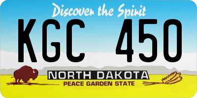 ND license plate KGC450