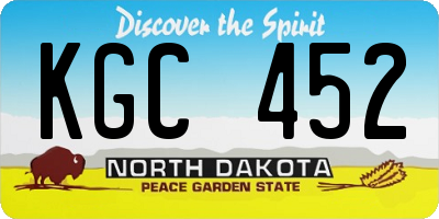 ND license plate KGC452