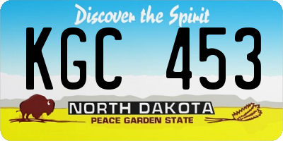 ND license plate KGC453