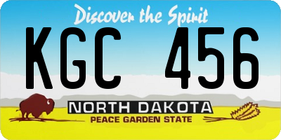 ND license plate KGC456