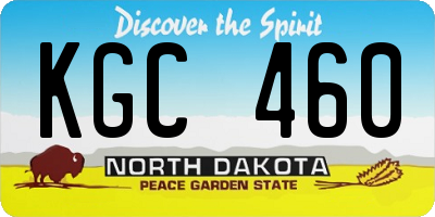 ND license plate KGC460