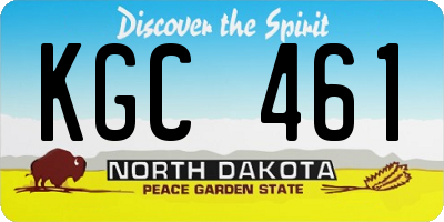 ND license plate KGC461
