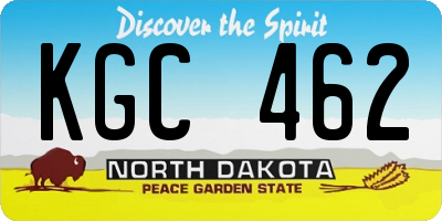 ND license plate KGC462