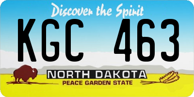 ND license plate KGC463