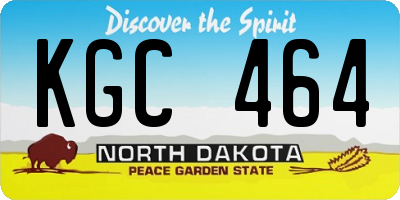 ND license plate KGC464