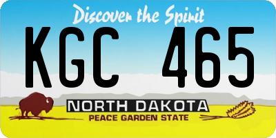 ND license plate KGC465