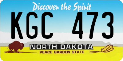 ND license plate KGC473