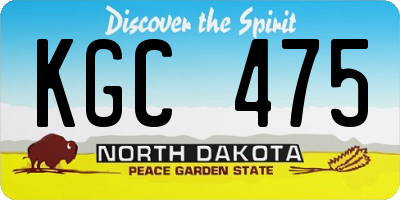 ND license plate KGC475