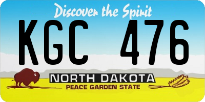 ND license plate KGC476