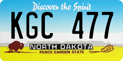 ND license plate KGC477