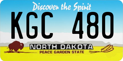 ND license plate KGC480
