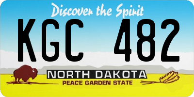 ND license plate KGC482
