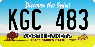 ND license plate KGC483
