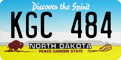 ND license plate KGC484