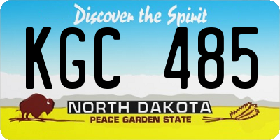 ND license plate KGC485
