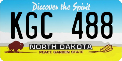 ND license plate KGC488