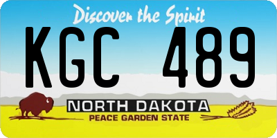 ND license plate KGC489