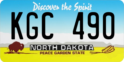 ND license plate KGC490