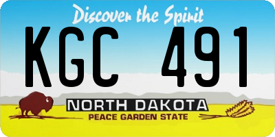 ND license plate KGC491