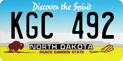ND license plate KGC492