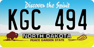 ND license plate KGC494