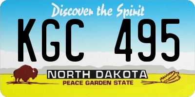 ND license plate KGC495