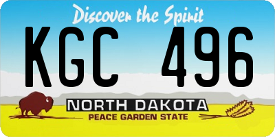 ND license plate KGC496