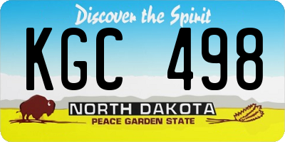 ND license plate KGC498