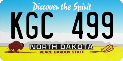ND license plate KGC499