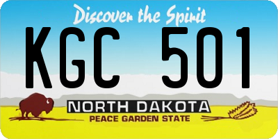 ND license plate KGC501