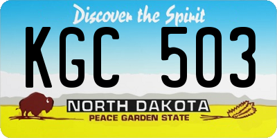 ND license plate KGC503