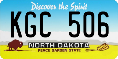 ND license plate KGC506