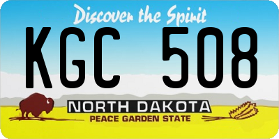 ND license plate KGC508