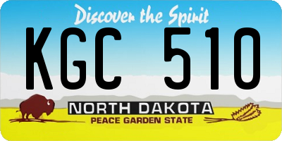 ND license plate KGC510