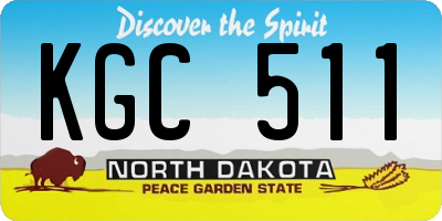 ND license plate KGC511